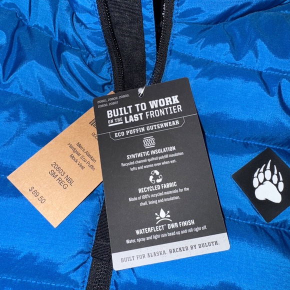 SALE Duluth Trading AKHG Puffin Mock Vest Mens NEW w/t sz Small Blue Puffer - Picture 8 of 11